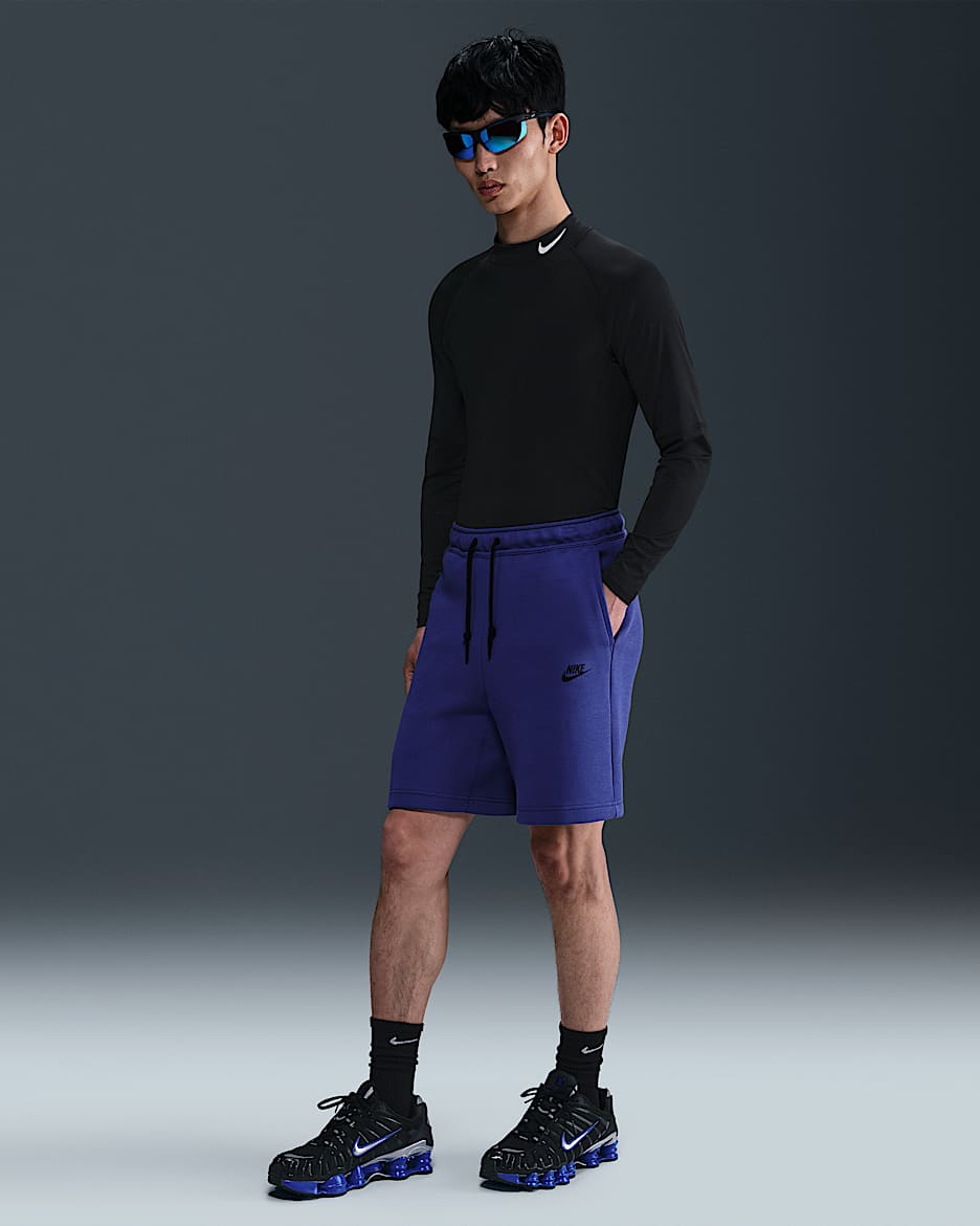 Shorts para hombre Nike Sportswear Tech Fleece - Noche intenso/Negro