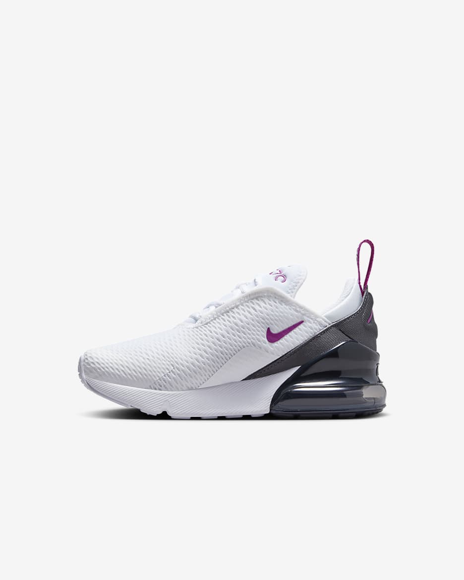 Nike Air Max 270 Younger Kids' Shoe - White/Anthracite/Hot Fuchsia