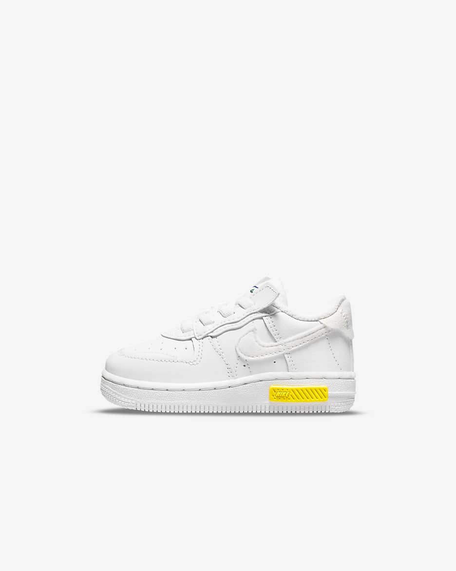 Nike Force 1 Fontanka Baby/Toddler Shoes - White/White/Opti Yellow/White