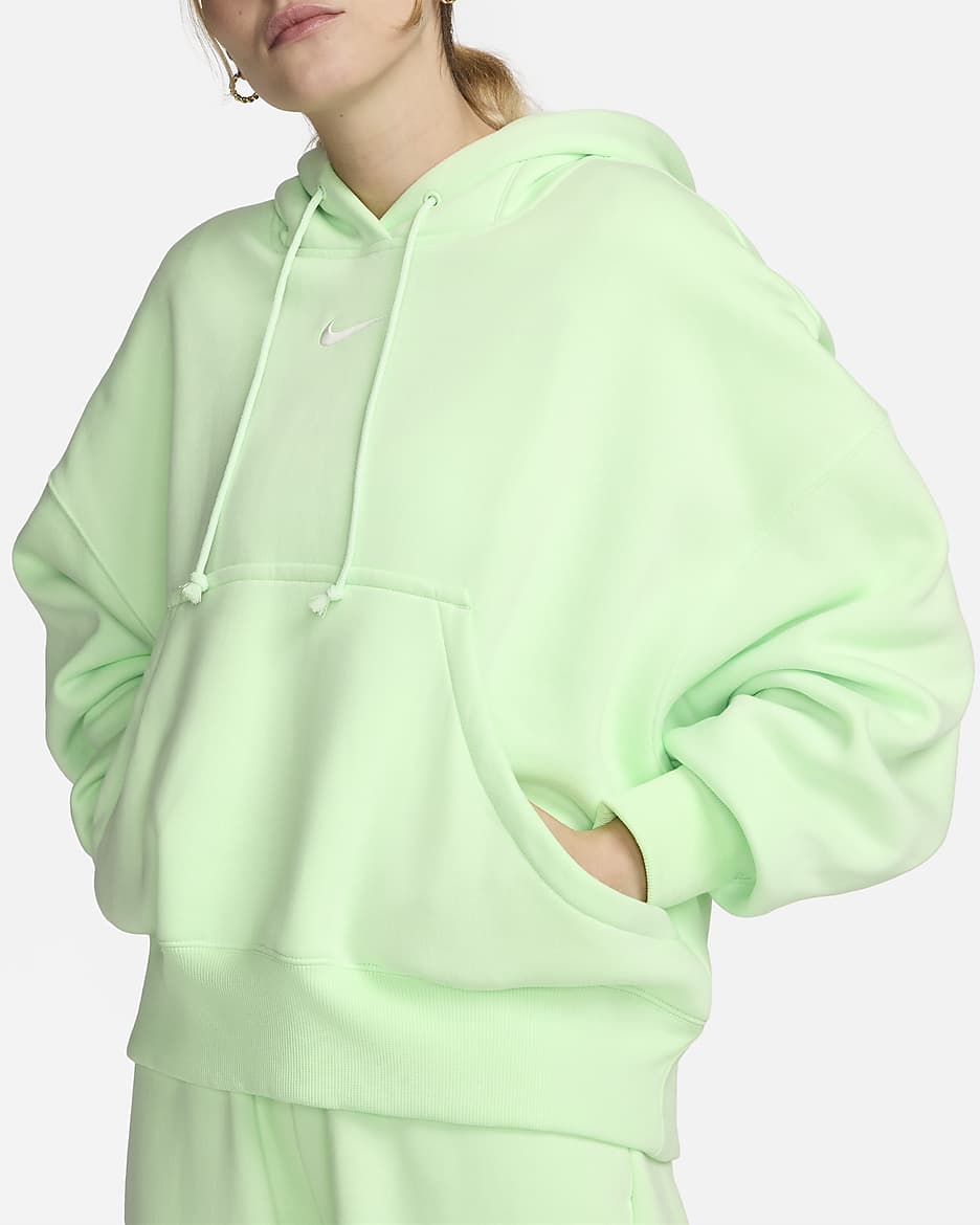 Nike Sportswear Phoenix Fleece Women's Over-Oversized Pullover Hoodie - Vapor Green/Sail