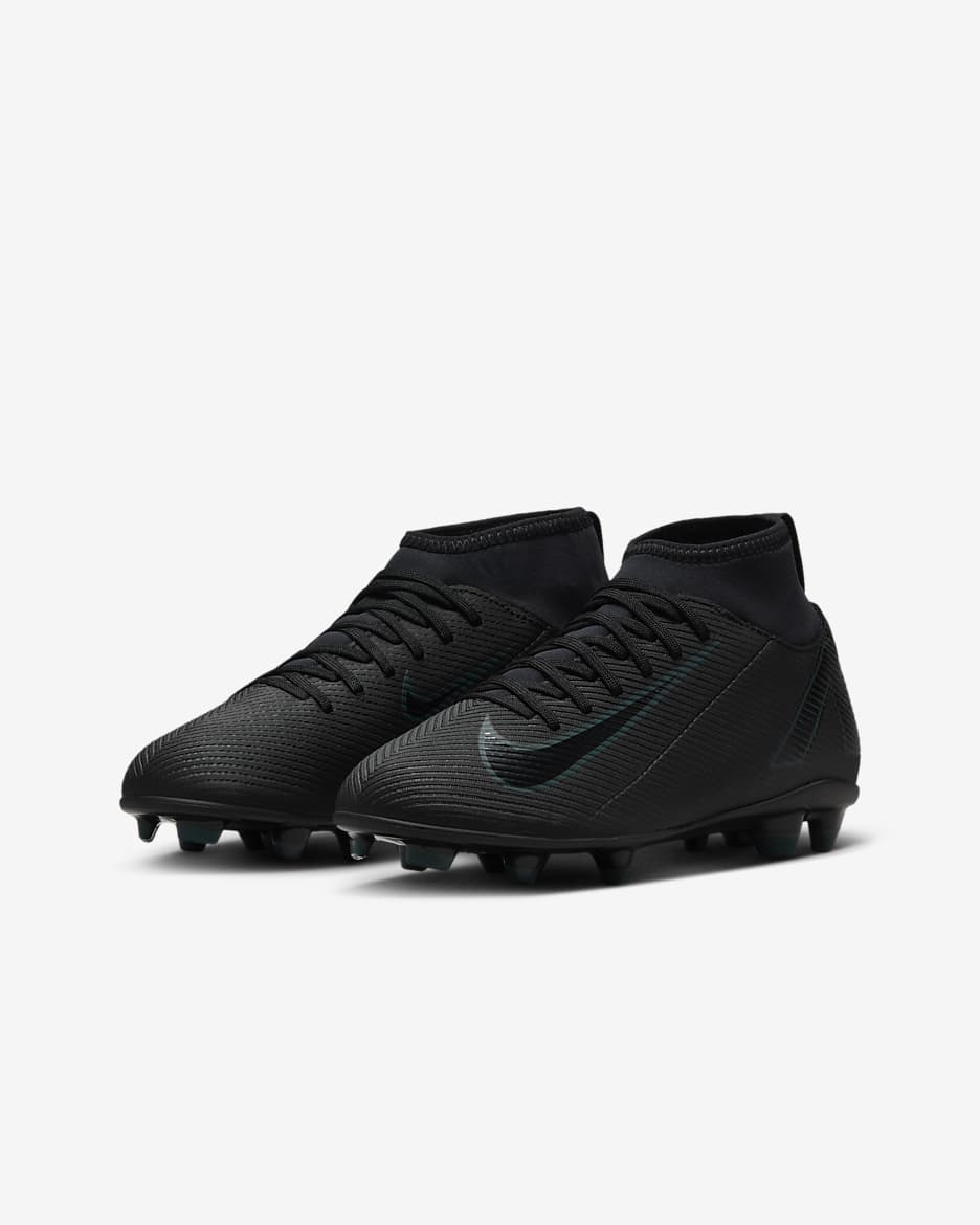 Nike Jr. Mercurial Superfly 10 Club Little/Big Kids' MG High-Top Soccer Cleats - Black/Deep Jungle/Black