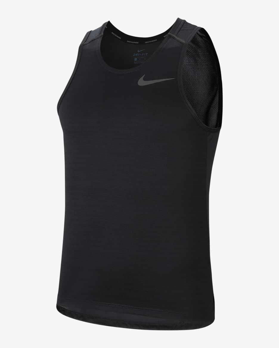 Nike Dri-FIT Miler Men's Running Tank - Black/Black