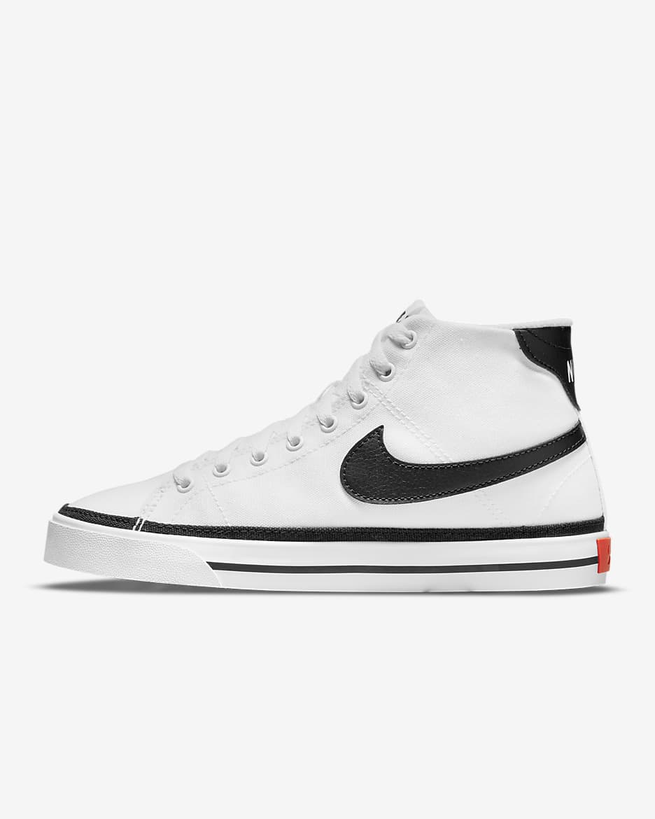 Nike Court Legacy Canvas 中筒女鞋 - 白色/Team Orange/黑色