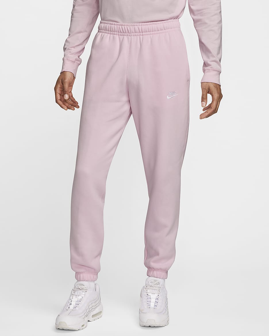 Pantalon Nike Sportswear Club Fleece pour Homme - Pink Foam/Pink Foam/Blanc