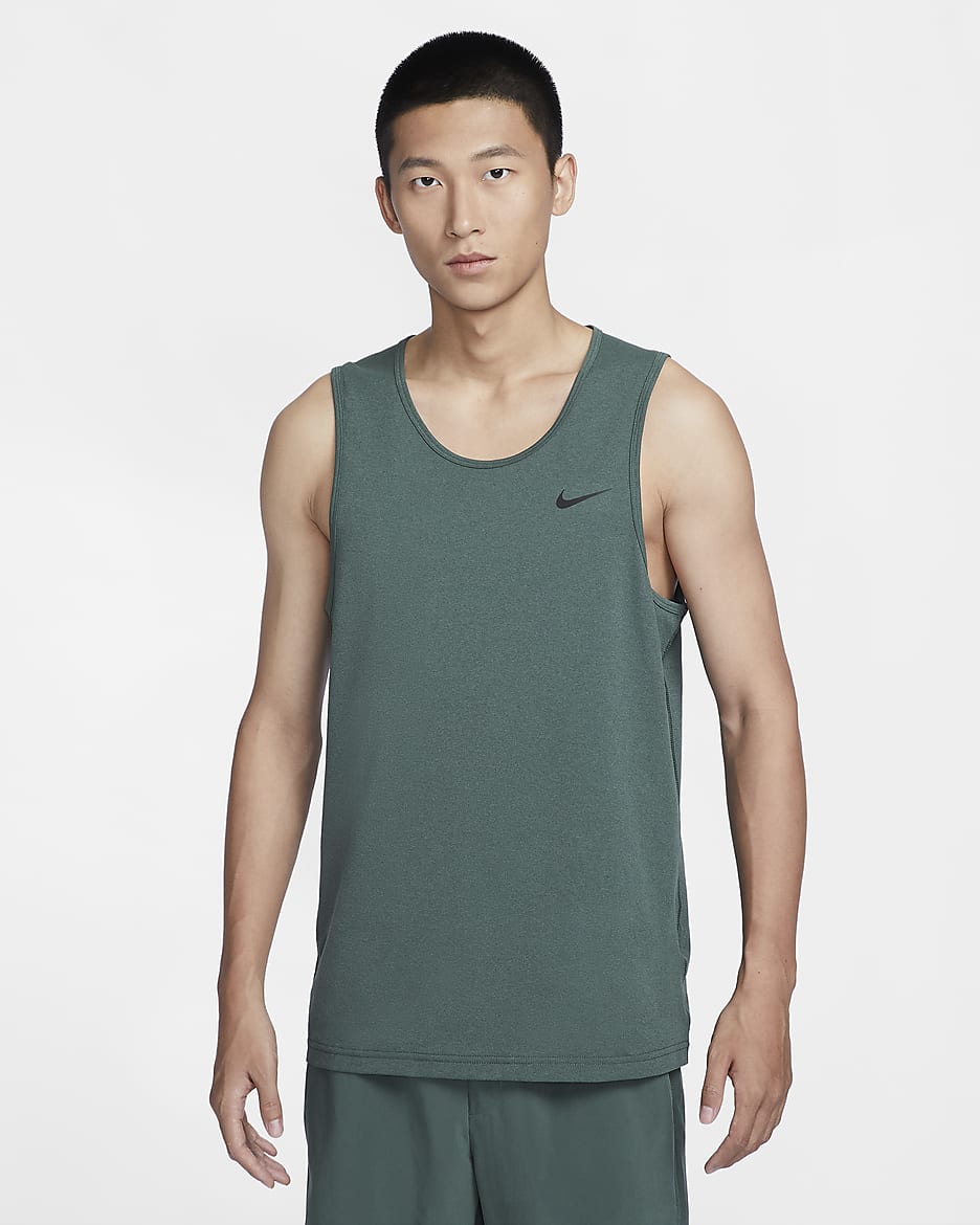 Nike Dri-FIT Hyverse 男款無袖健身背心 - Vintage Green/黑色