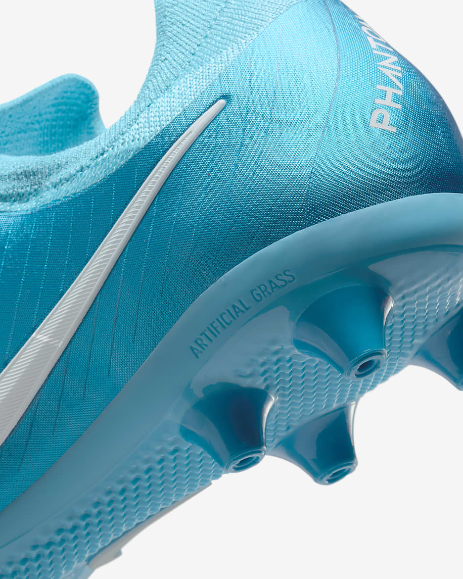 Chuteiras de futebol de cano baixo AG Nike Phantom GX 2 Pro - Azul Fury/Branco