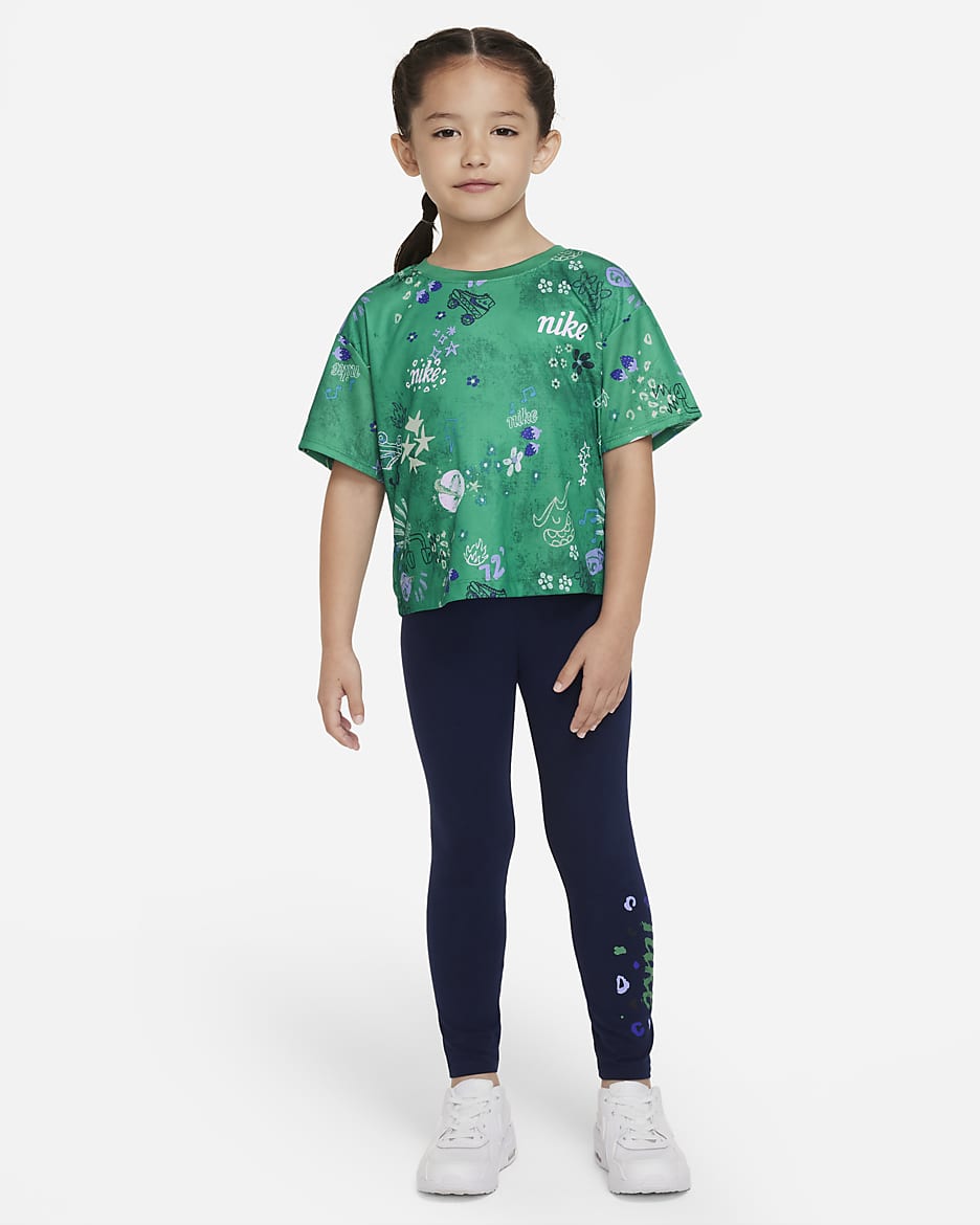 Playera para niños talla pequeña Nike Icon Clash Boxy - Verde estadio