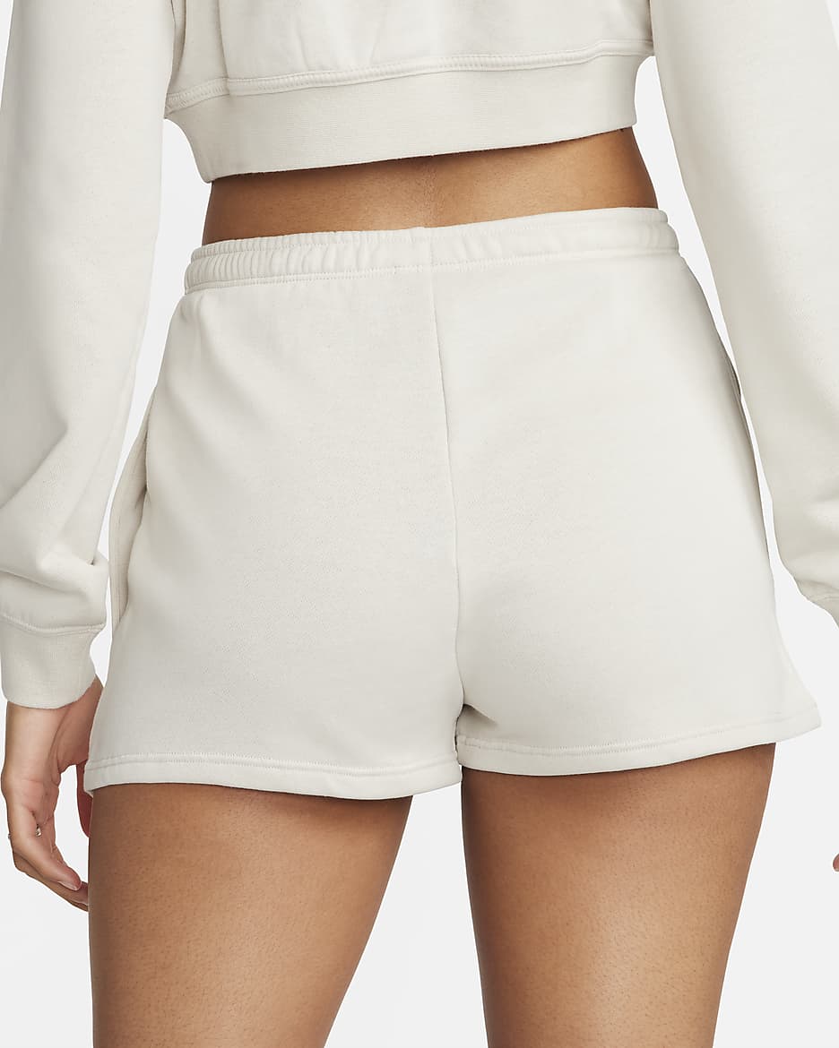 Nike Sportswear Chill Terry Women's High-Waisted Slim 5cm (approx.) French Terry Shorts - Light Orewood Brown/Sail