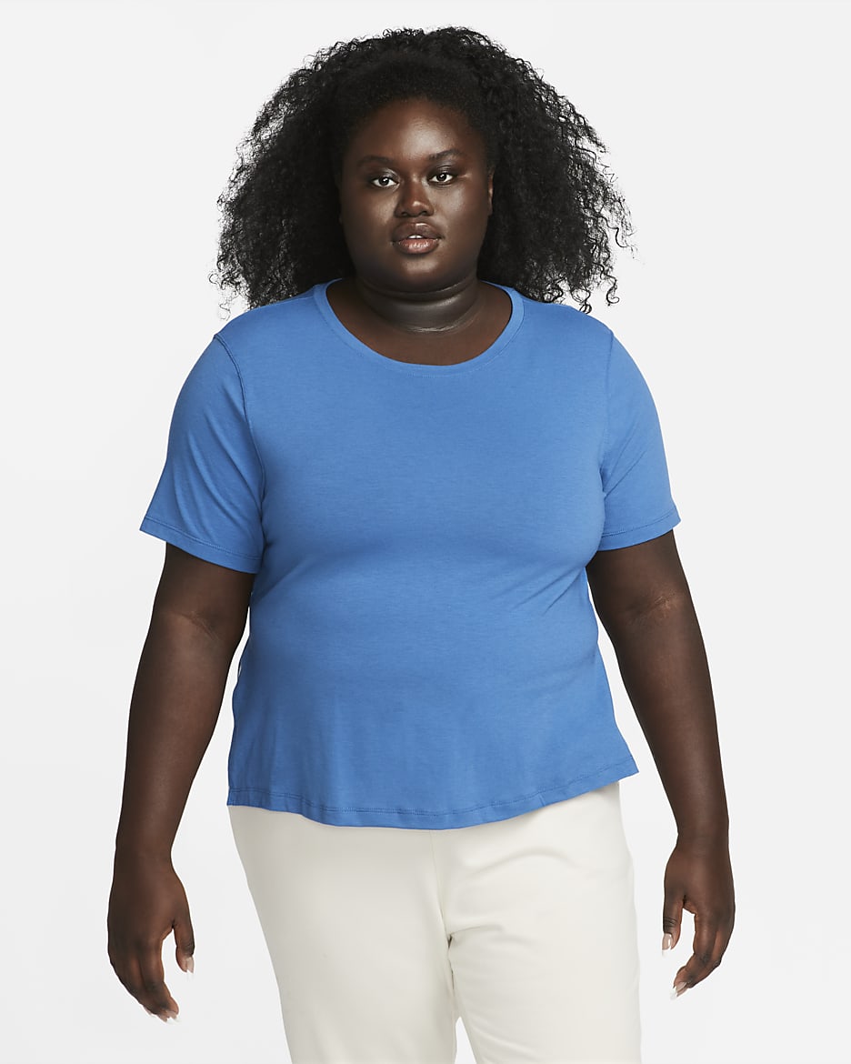 Nike Yoga Dri-FIT Women's Top (Plus Size) - Dark Marina Blue/Iron Grey