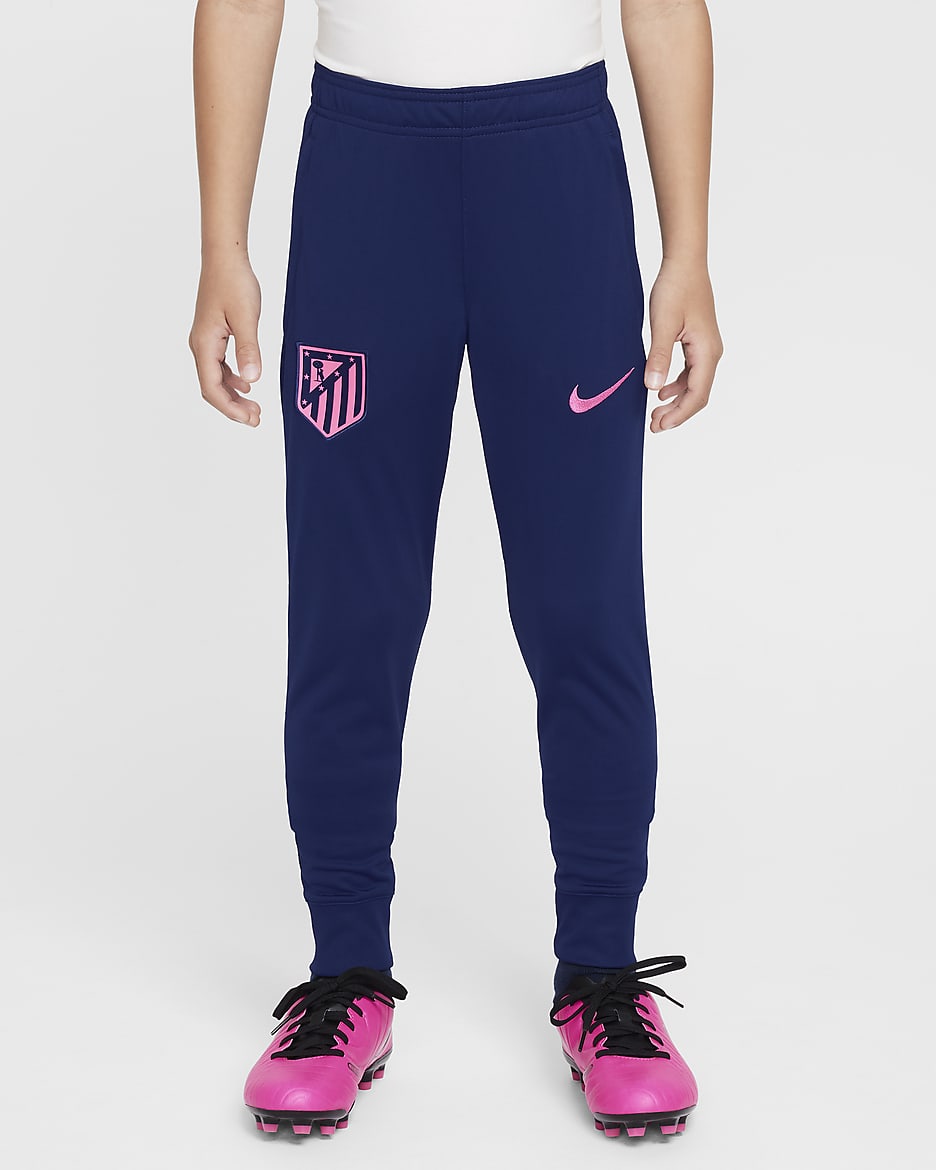 3e survêtement de foot en maille Nike Dri-FIT Atlético Madrid Strike pour ado - Pink Glow/Blue Void/Blue Void