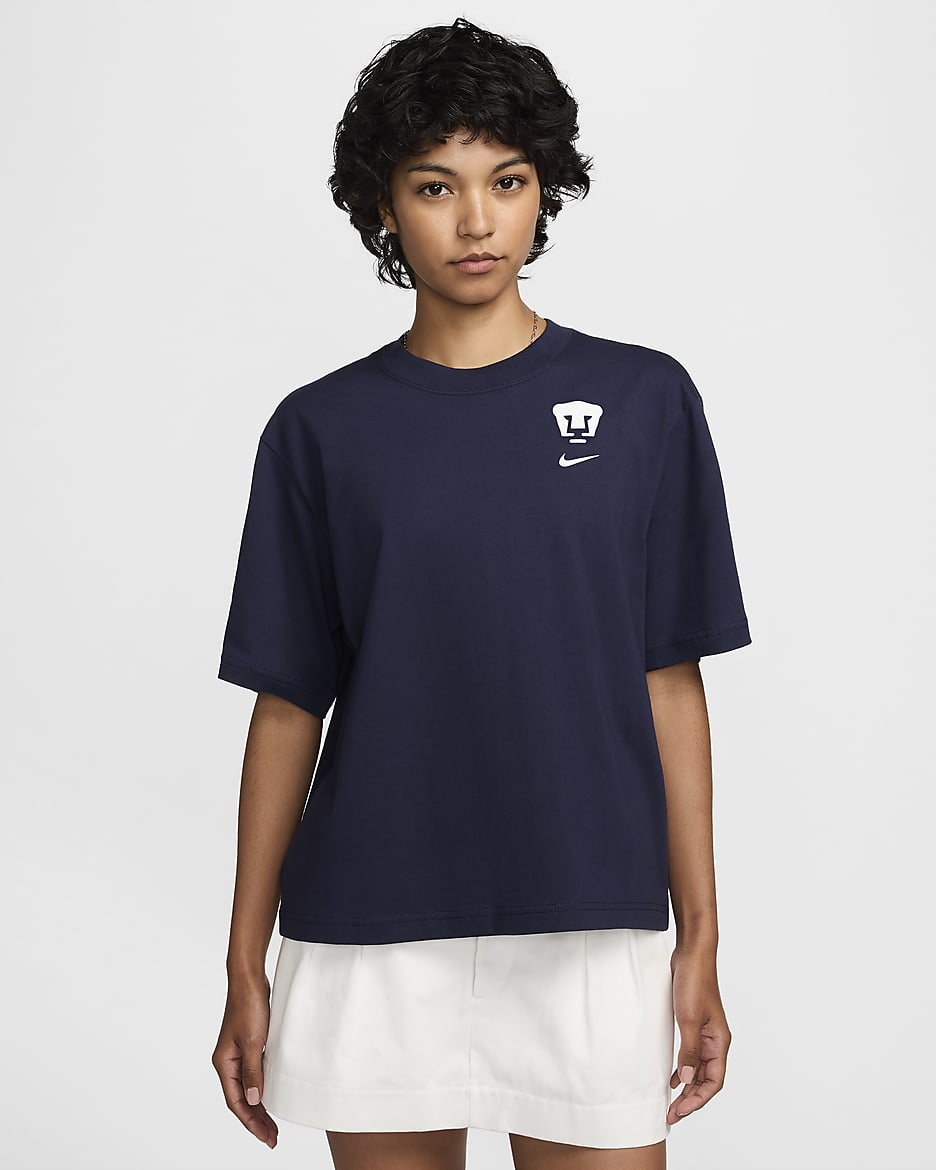 Playera de fútbol Nike para mujer Pumas UNAM Supporter - Obsidiana
