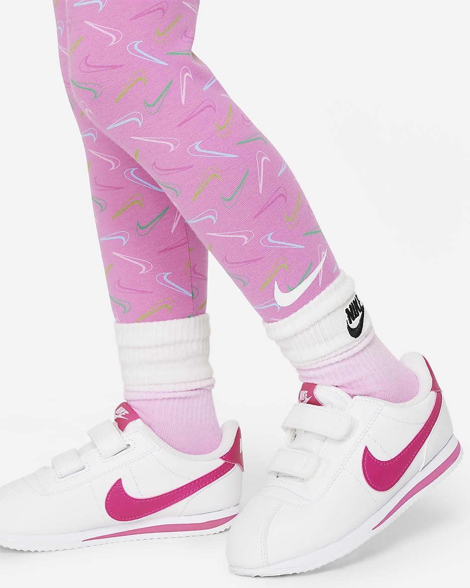 Leggings infantiles Nike Swoosh - Rosa alegre