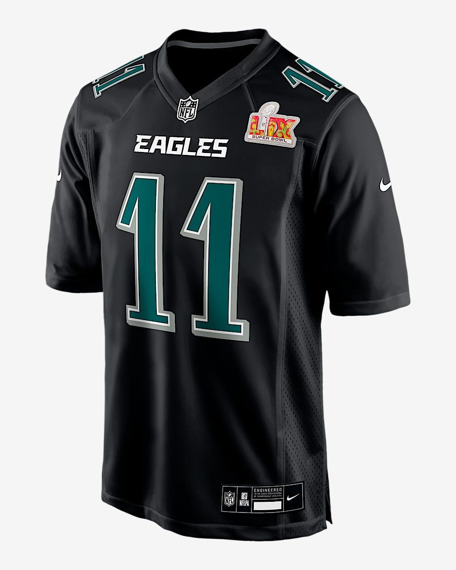 A.J. Brown Philadelphia Eagles Super Bowl LIX Men's Nike NFL Game Fashion Jersey - Black