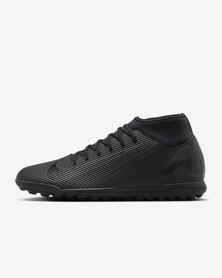 Nike Mercurial Superfly 10 Club Zapatillas de fútbol de perfil alto TF - Negro/Deep Jungle/Negro