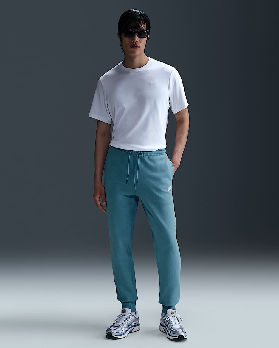 Pantaloni jogger Nike Club – Uomo - Denim Turquoise/Denim Turquoise/Bianco