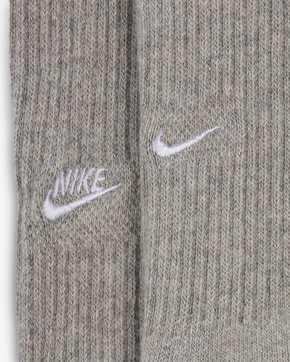 Nike Everyday Cushioned Crew Socks (2 Pairs) - Dark Grey Heather/White