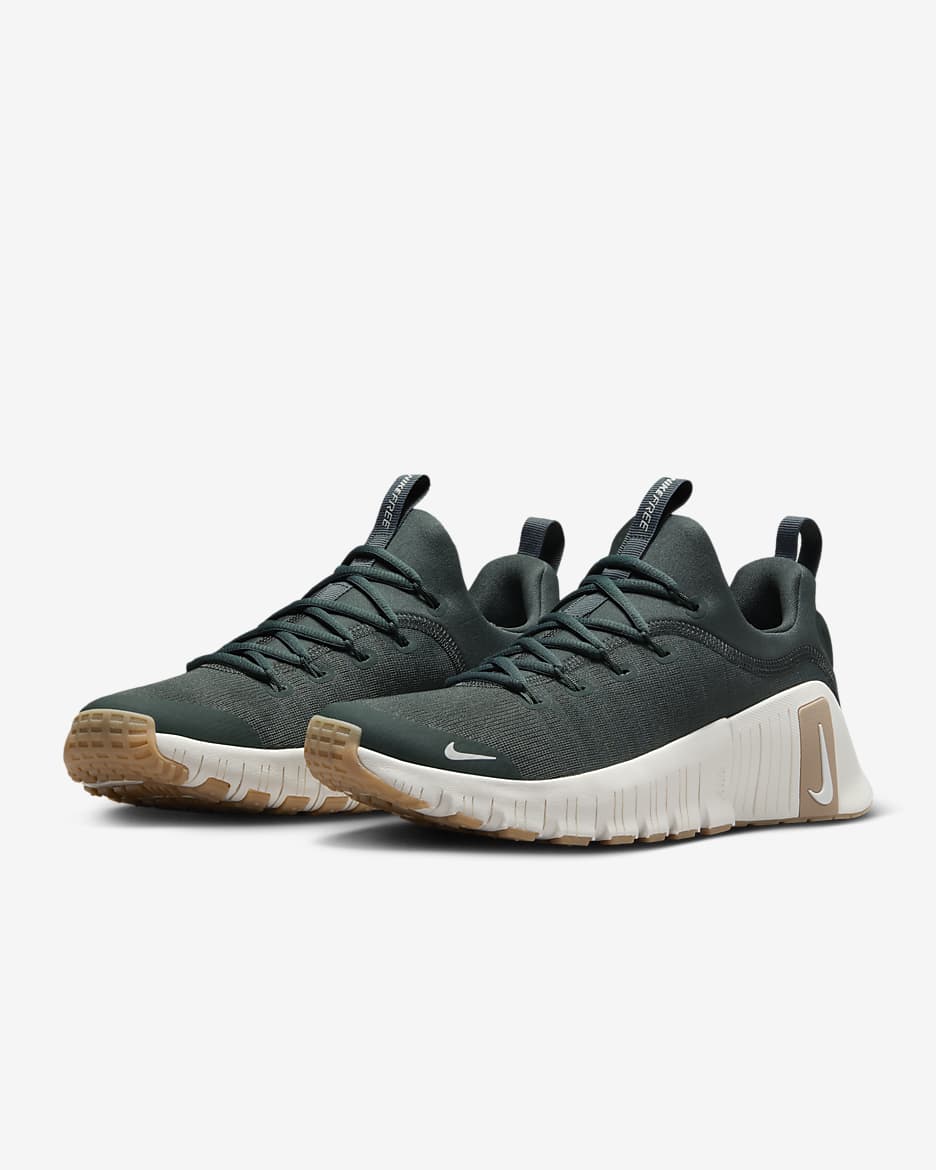 Chaussure d'entraînement Nike Free Metcon 6 pour femme - Vintage Green/Gum Light Brown/Sail