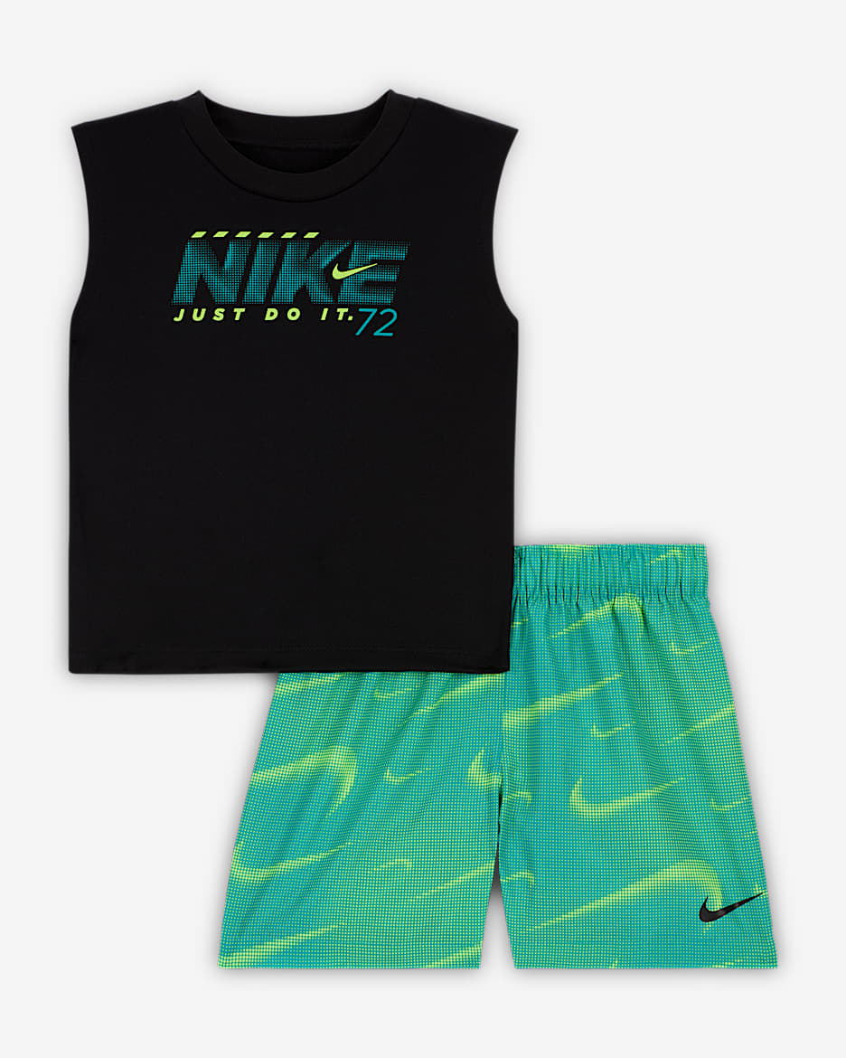 Nike Dri-FIT Baby (12-24M) Rhythm Printed 2-Piece Shorts Set - Dusty Cactus