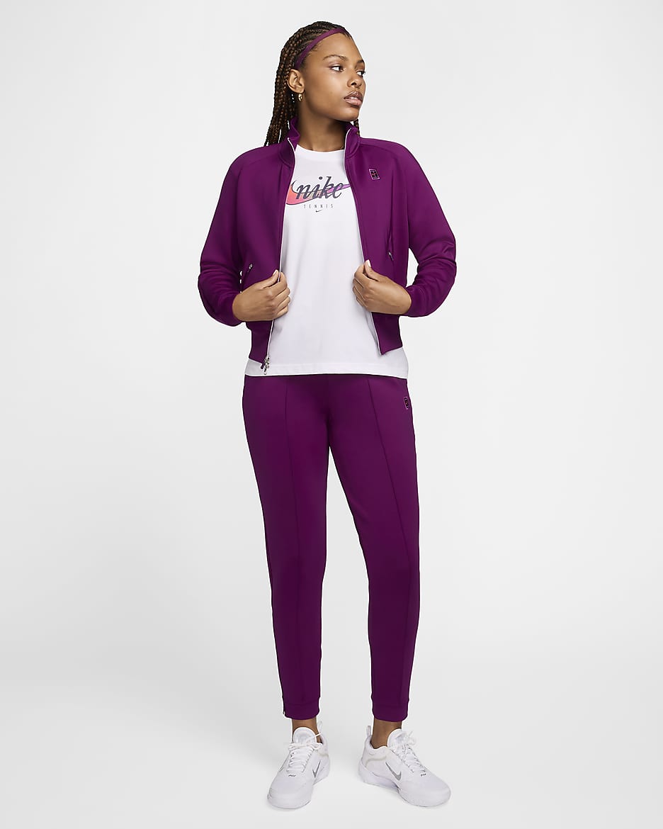 NikeCourt Dri-FIT Pantalón de tenis de tejido Knit - Mujer - Sangria