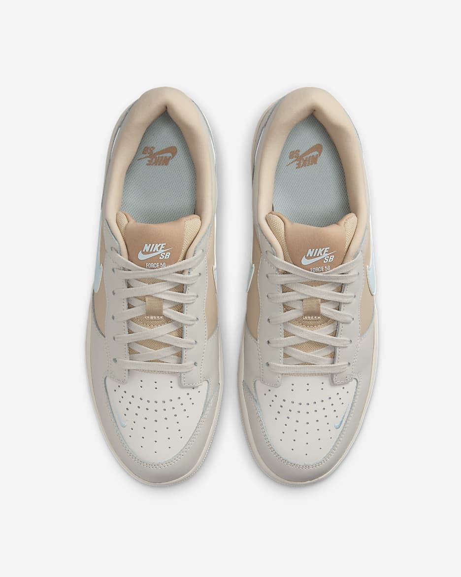 รองเท้าสเก็ตบอร์ด Nike SB Force 58 Premium - Light Bone/Sanddrift/Hemp/Glacier Blue