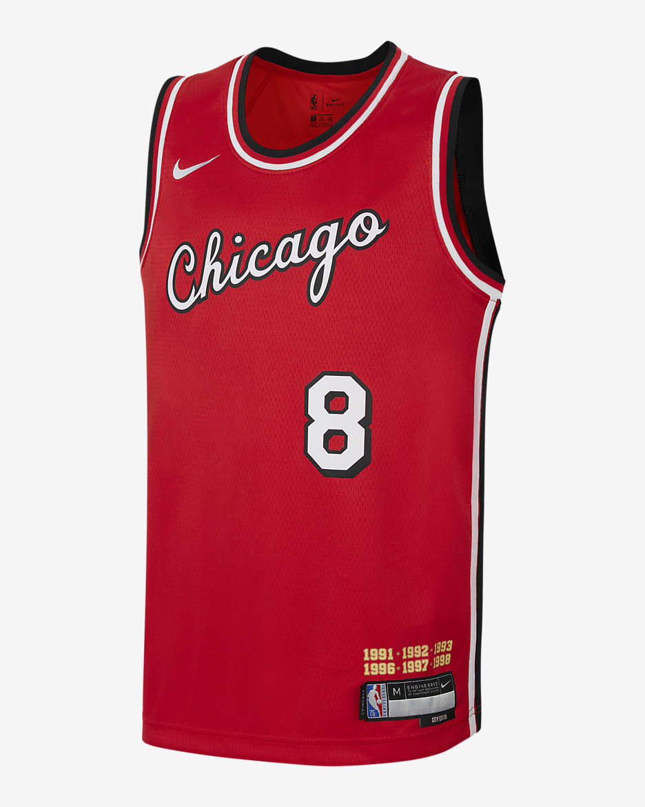 Chicago Bulls Older Kids' Nike Dri-FIT NBA Swingman Jersey - University Red