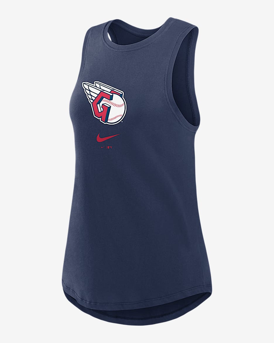 Camiseta de tirantes Nike Dri-FIT de la MLB para mujer Cleveland Guardians Legacy Icon - Azul marino