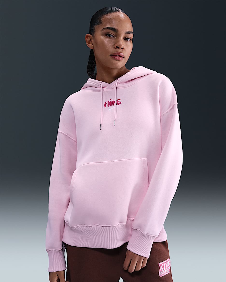 Nike Sportswear Phoenix Fleece Women's Oversized Pullover Hoodie - Pink Foam/Playful Pink