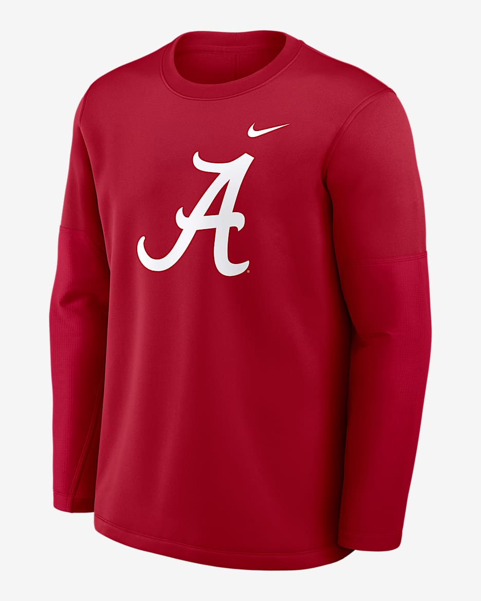Playera de manga larga universitaria Nike Therma-FIT para hombre Alabama Sideline Coach - Carmesí