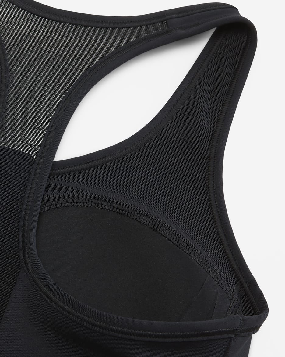 Nike Swoosh Front Zip Women's Medium-Support Padded Sports Bra - Black/Black/White