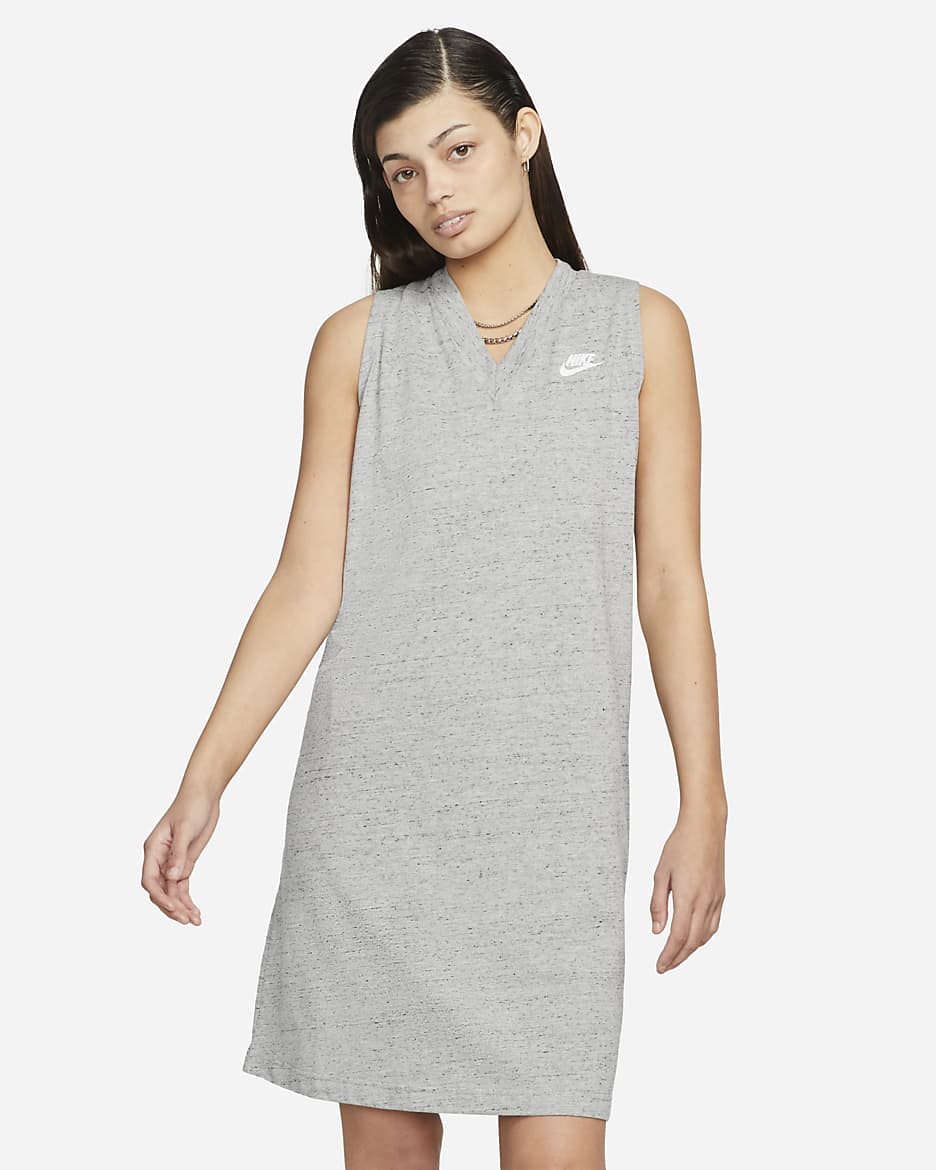 Nike Sportswear Gym Vintage Women's Sleeveless Dress - Dark Grey Heather/White