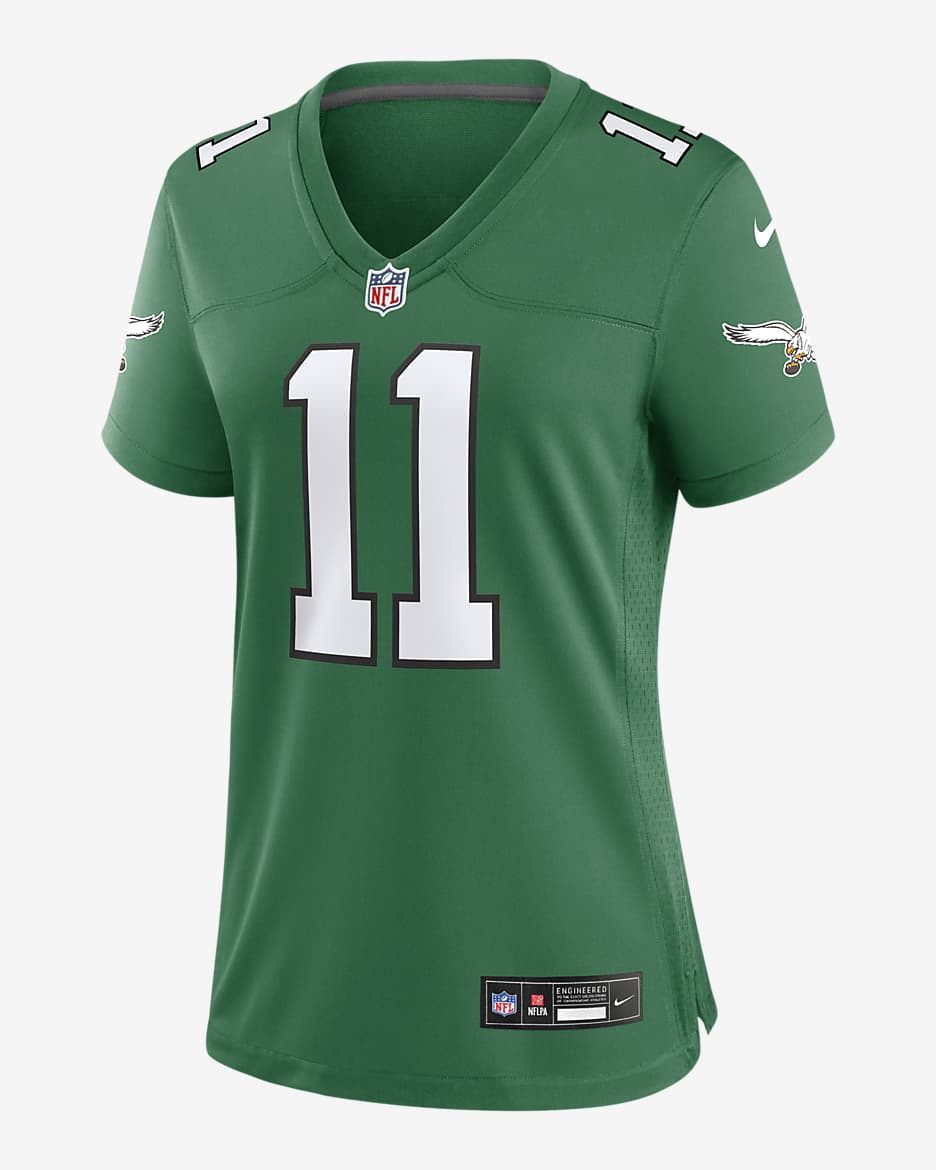 A.J. Brown Philadelphia Eagles Women's Nike NFL Game Football Jersey - Kelly Green