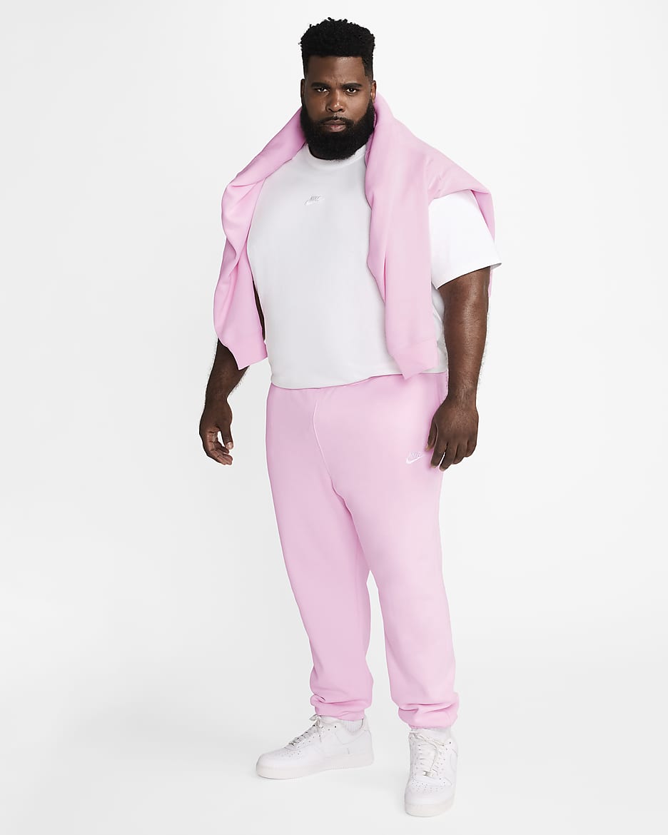 Nike Sportswear Club Fleece Herrenhose - Pink Foam/Pink Foam/Weiß