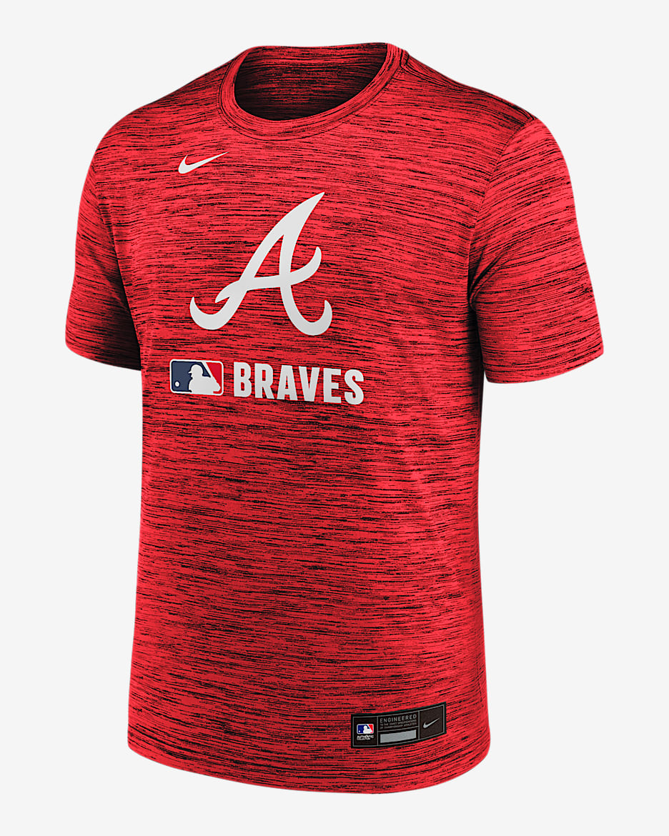 Playera Nike Dri-FIT de la MLB para hombre Atlanta Braves Authentic Collection Velocity - Rojo