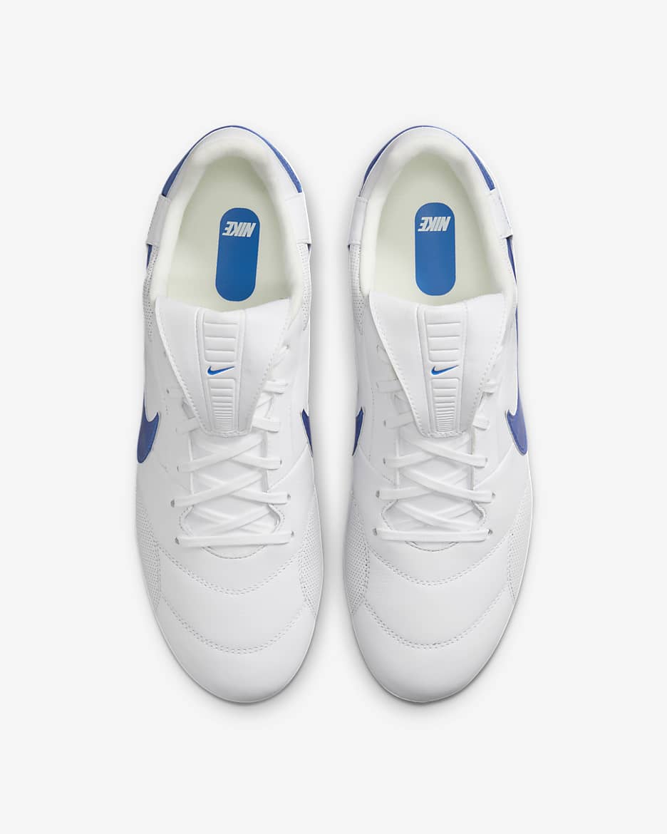 Nike Premier 3 FG Low-Top Football Boot - White/Signal Blue