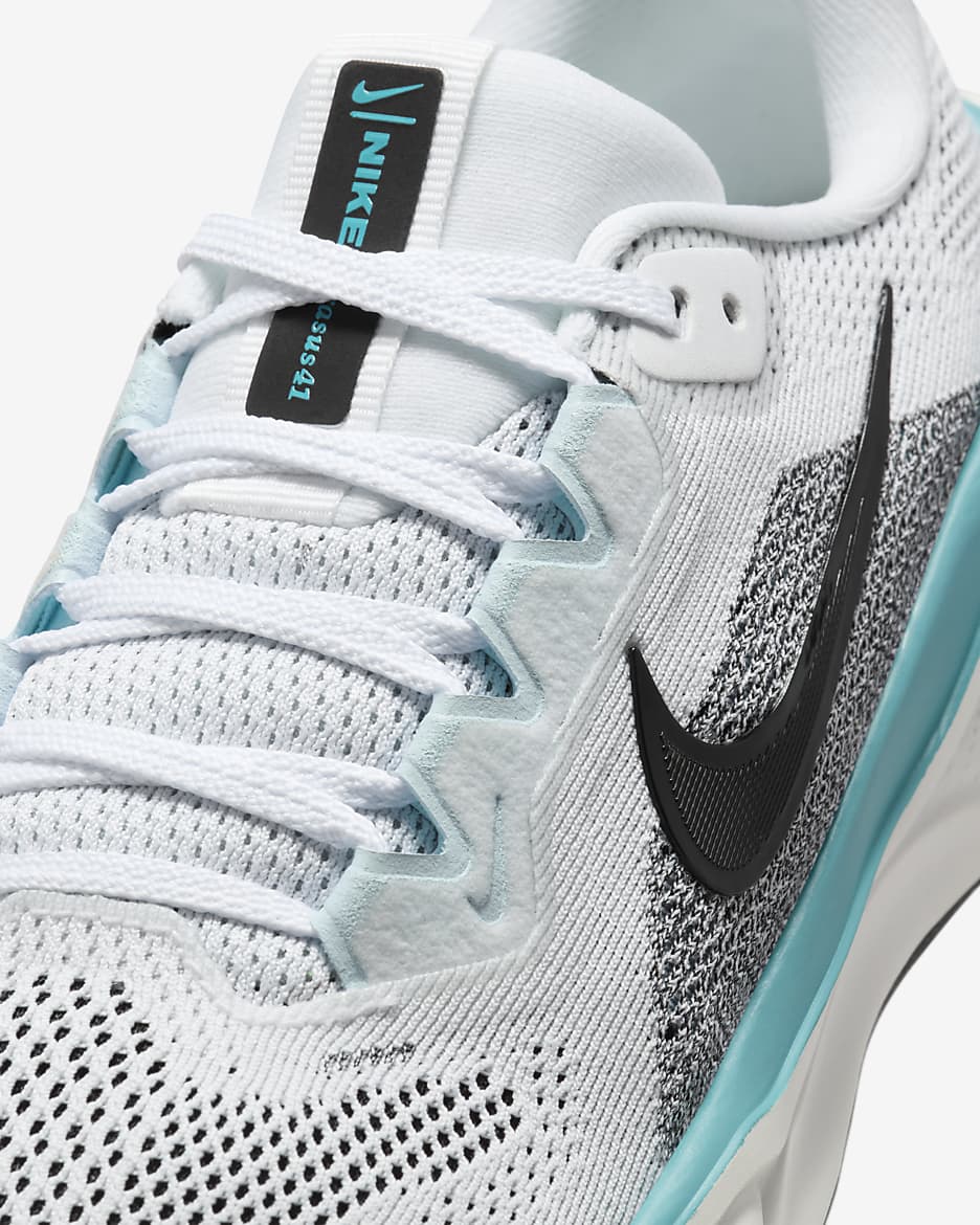 Nike Pegasus 41 Older Kids' Road Running Shoes - White/Dusty Cactus/Glacier Blue/Black