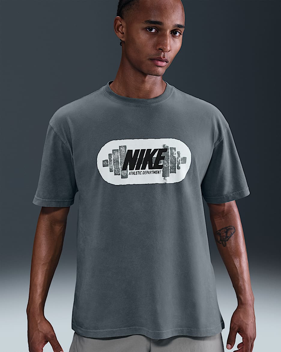 Playera de entrenamiento de tenis Max90 para hombre Nike - Gris humo