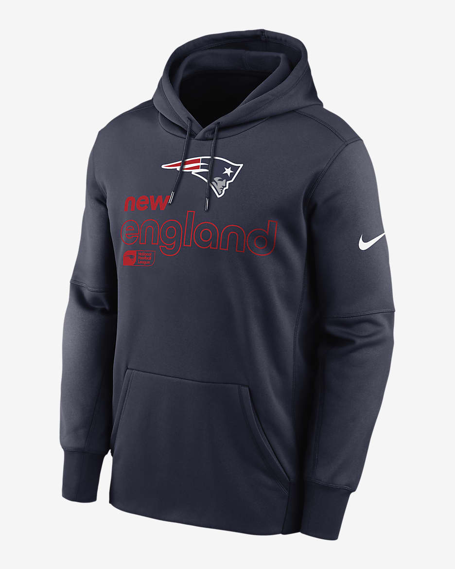 New England Patriots Men’s Nike Therma NFL Pullover Hoodie - Navy