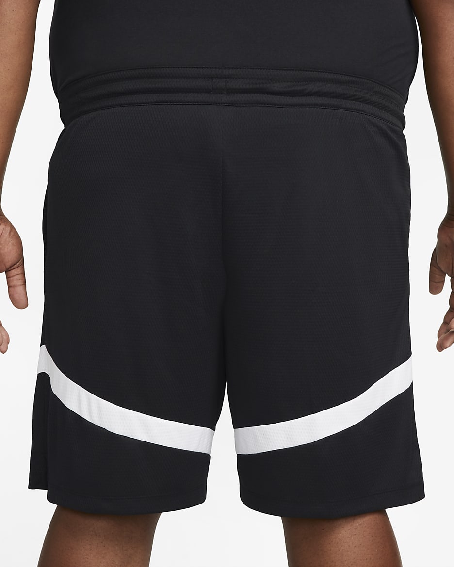 Shorts de básquetbol de 20 cm Dri-FIT para hombre Nike Icon - Negro/Negro/Blanco/Blanco