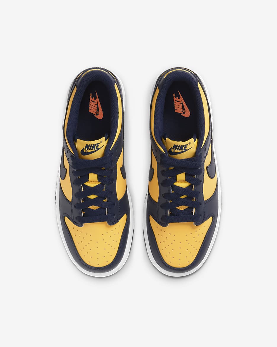 Nike Dunk Low Big Kids' Shoes - Varsity Maize/White/Total Orange/Midnight Navy