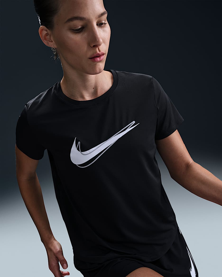 Nike One Swoosh Women's Dri-FIT Short-Sleeve Running Top - Black