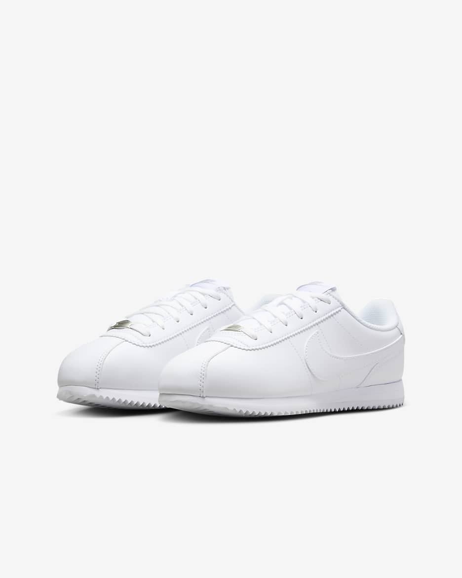 Tenis para niños grandes Nike Cortez - Blanco/Gris lobo/Blanco