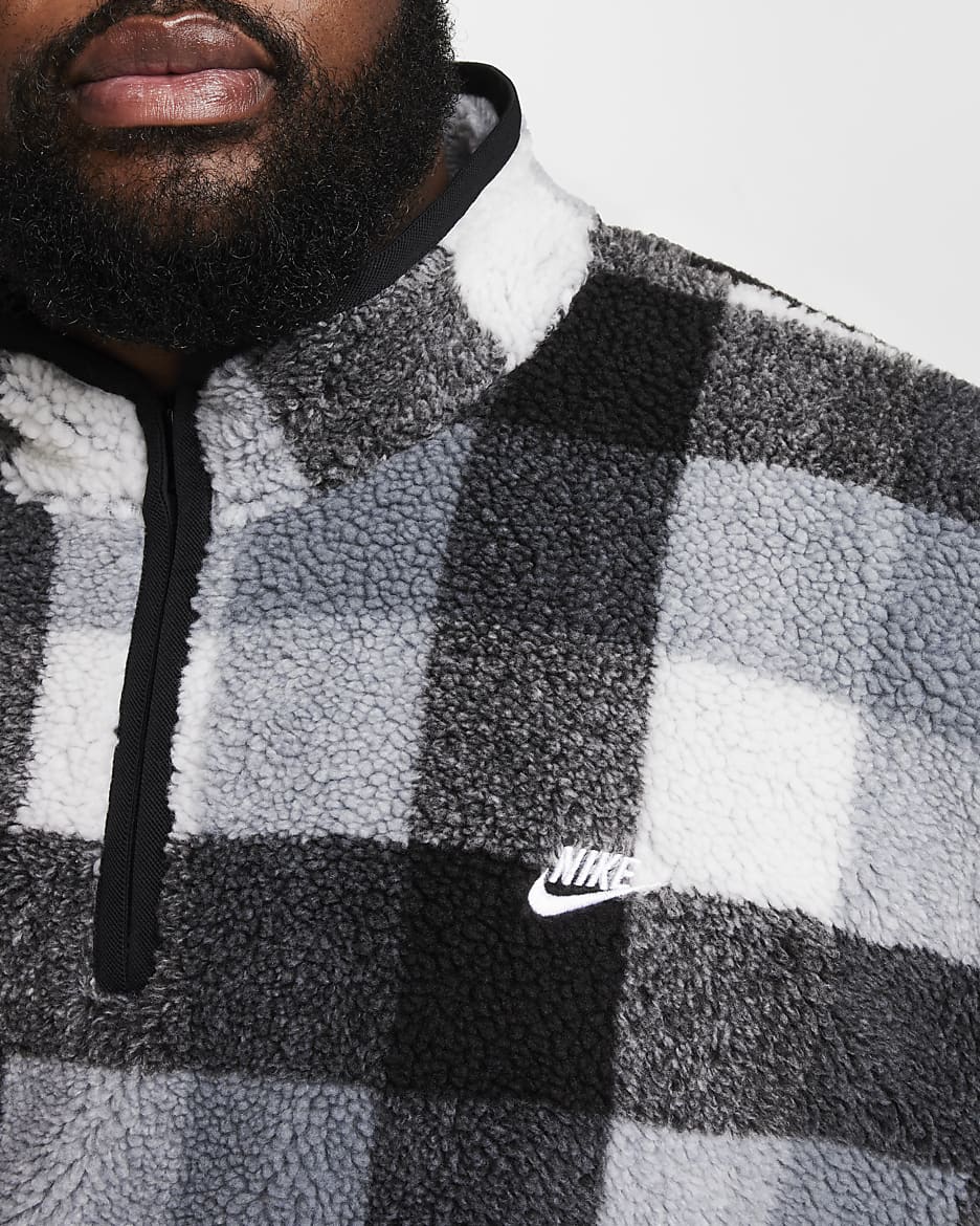 Nike Club Parte de arriba con media cremallera de invierno - Hombre - Negro/Blanco/Smoke Grey/Blanco