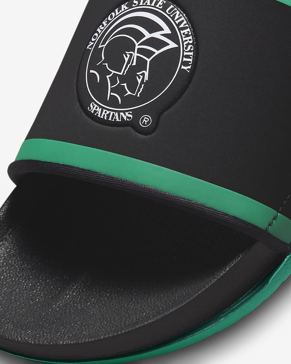 Norfolk State Nike College Offcourt Slides - Black/Sea Green/White