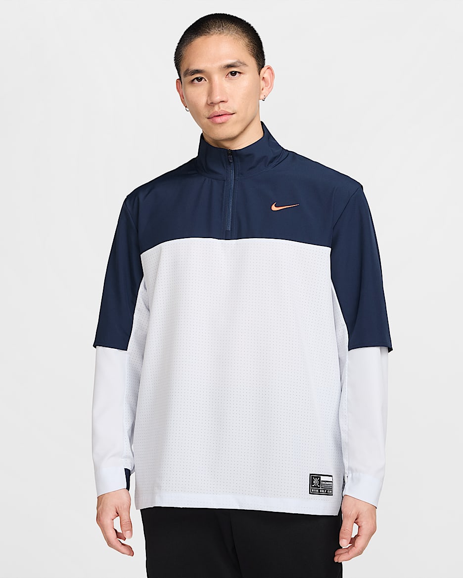 ナイキ ゴルフ クラブ メンズ Dri-FIT 1/2ジップ ゴルフジャケット - オブシディアン/フットボールグレー/オブシディアン/コズミッククレイ