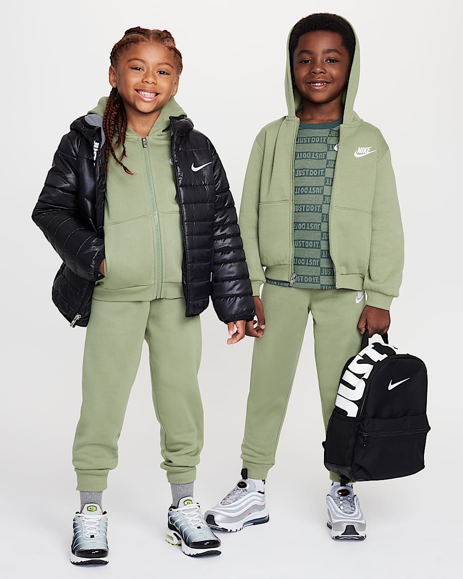 Nike Full-Zip Club Set Little Kids 2-Piece Hoodie Set - Oil Green