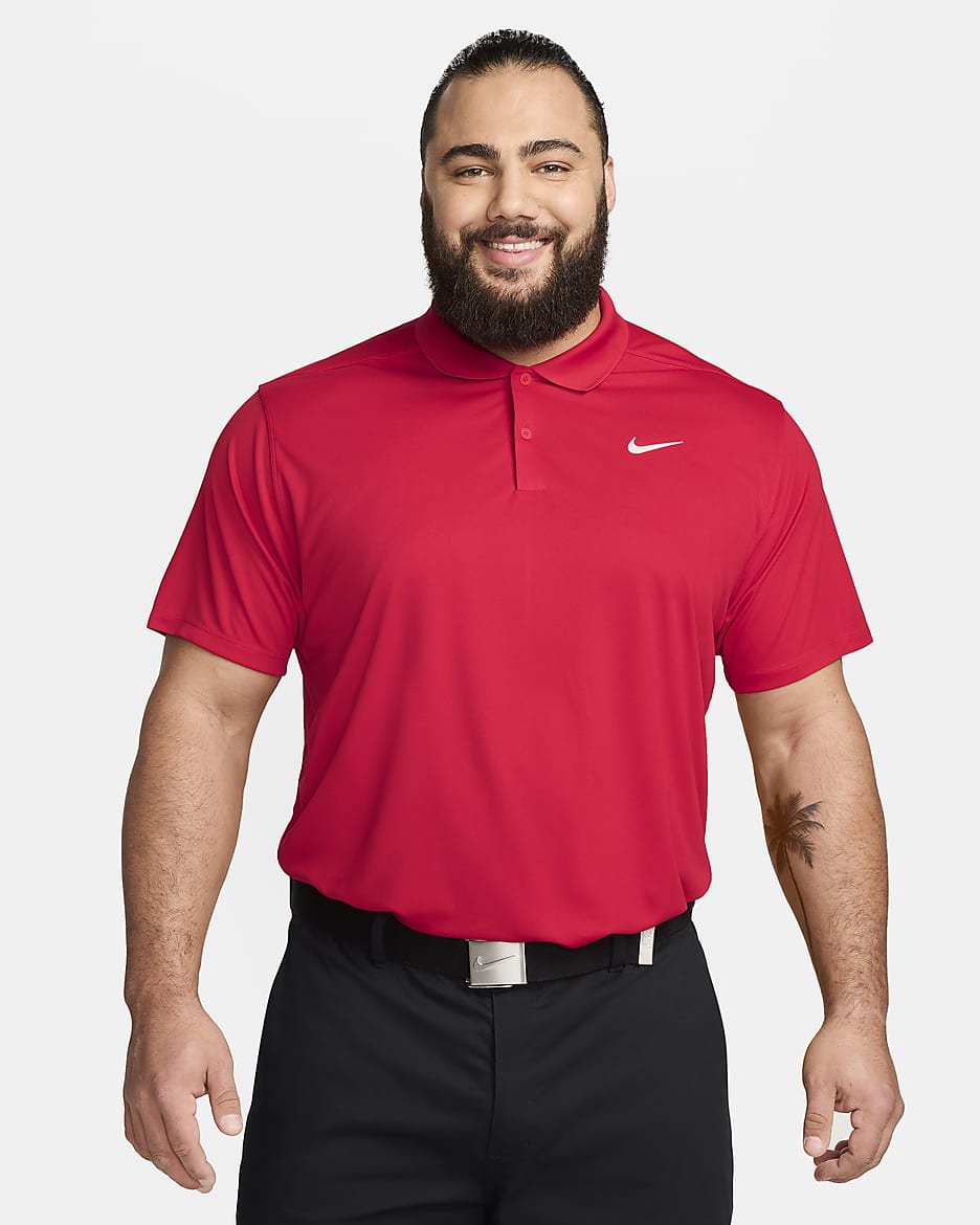 Nike Dri-FIT Victory férfi golfpóló - University Red/Fehér