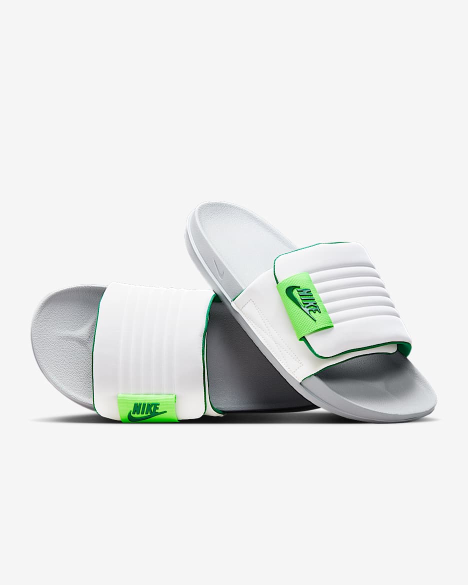 Nike Offcourt Adjust Men's Slides - Wolf Grey/Summit White/Green Strike/Malachite