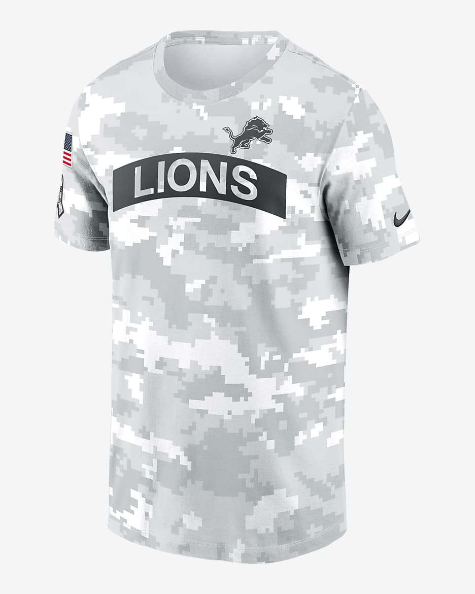 Detroit Lions Salute to Service Edge Arch Men's Nike Dri-FIT NFL T-Shirt - White