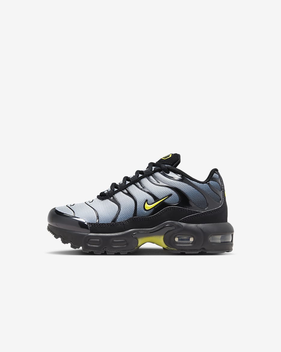 Nike Air Max Plus gyerekcipő - Fekete/Wolf Grey/Opti Yellow