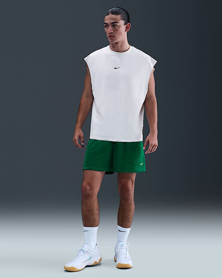 Nike Men's Dri-FIT 5" Mesh Basketball Shorts - Malachite/White